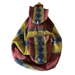 Pinzon Ethnic Fabric Drawstring Toggle Backpack